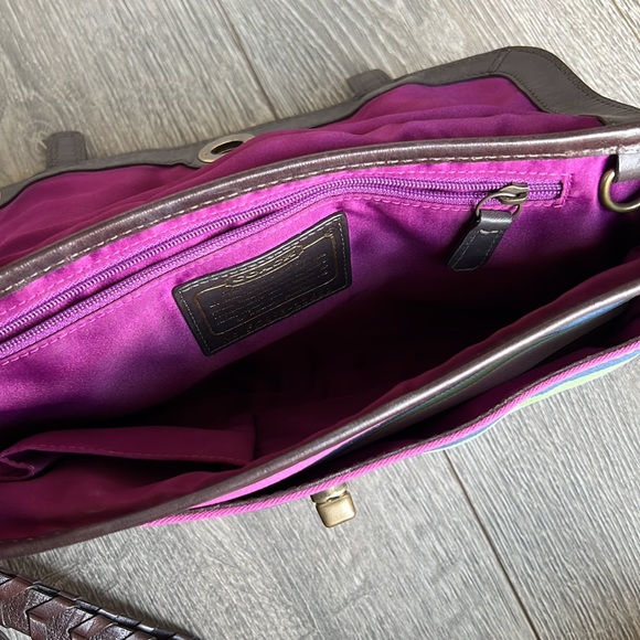 Coach 65th Anniversary Legacy Brown Leather Color Stripe Garcia Clutch/Wristlet - Picture 9 of 14